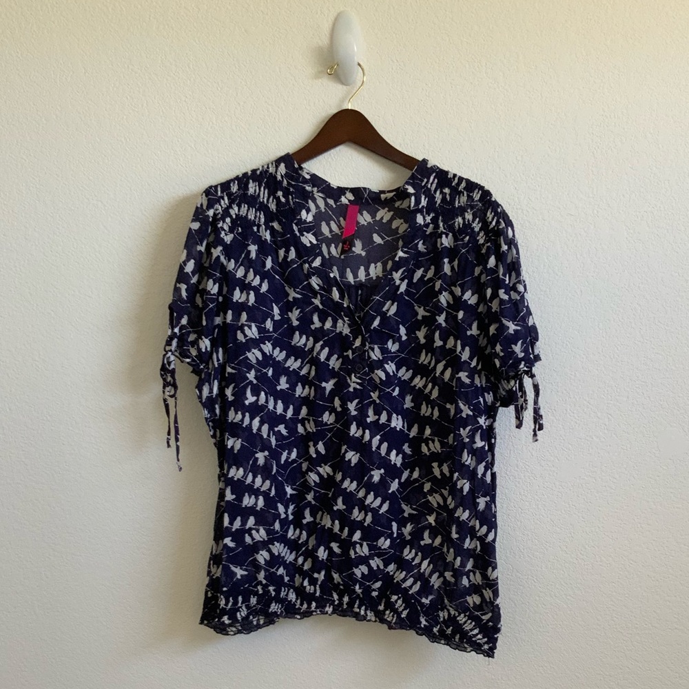 Pure Energy Bird Print Blouse Size xxxl